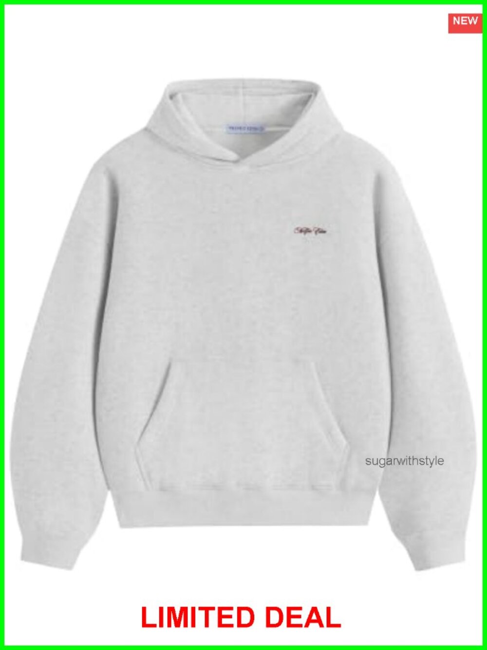 Oversized Fleece Hoodie Cropped Loose Fit Pullover Sweatshirt